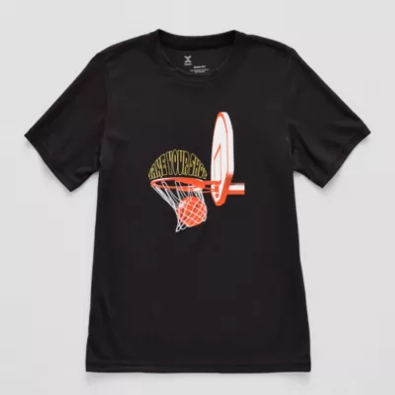 Xersion Performance Little & Big Kid Boys Crew Neck Short Sleeve Regular Fit Graphic T-Shirt