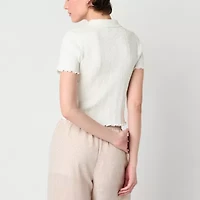 by&by Juniors Womens Short Sleeve Polo Shirt