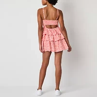 Arizona Womens Juniors Sleeveless Floral Fit + Flare Dress