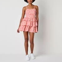 Arizona Womens Juniors Sleeveless Floral Fit + Flare Dress