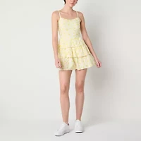 Arizona Womens Juniors Sleeveless Floral Fit + Flare Dress