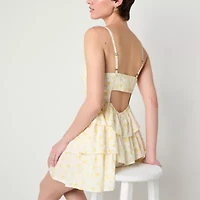 Arizona Womens Juniors Sleeveless Floral Fit + Flare Dress