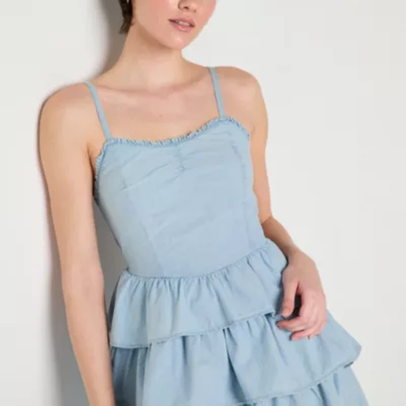 Arizona Womens Juniors Sleeveless Floral Fit + Flare Dress