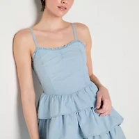 Arizona Womens Juniors Sleeveless Floral Fit + Flare Dress