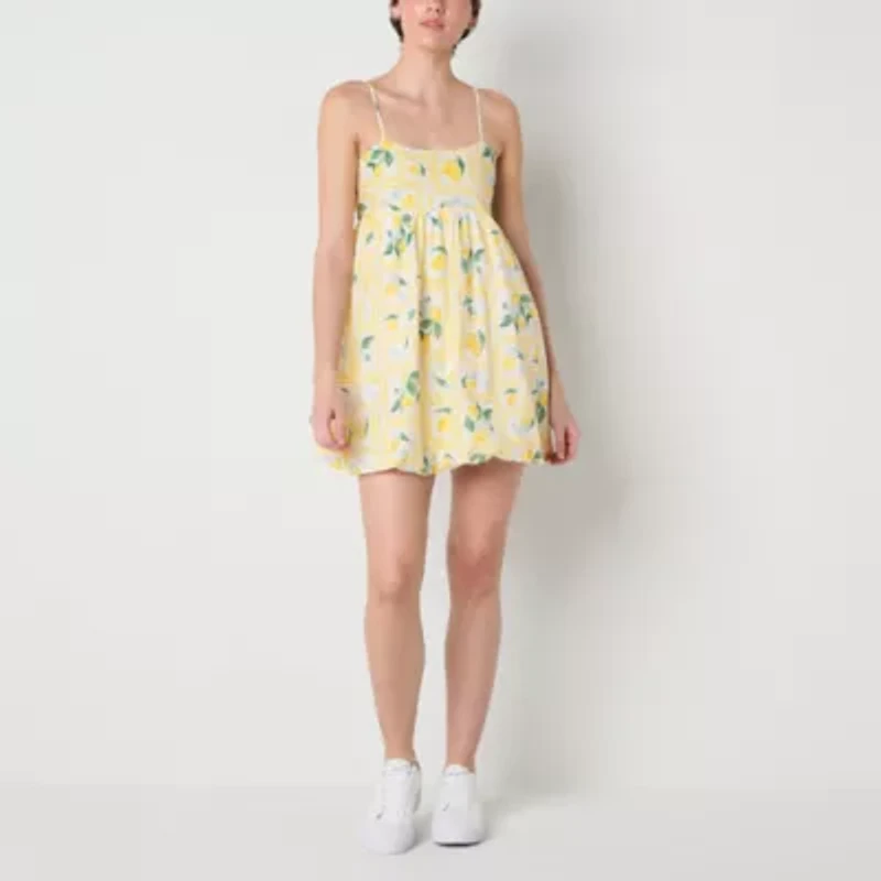 Arizona Bubble Hem Womens Sleeveless Juniors Fit + Flare Dress