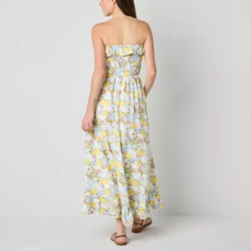 Arizona Womens Floral Juniors Maxi Dress