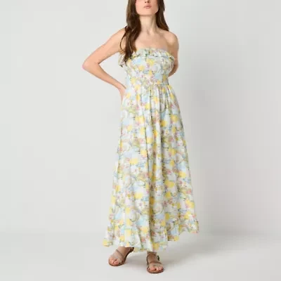 Arizona Womens Floral Juniors Maxi Dress
