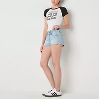 Arizona Womens Low Rise Juniors Denim Short