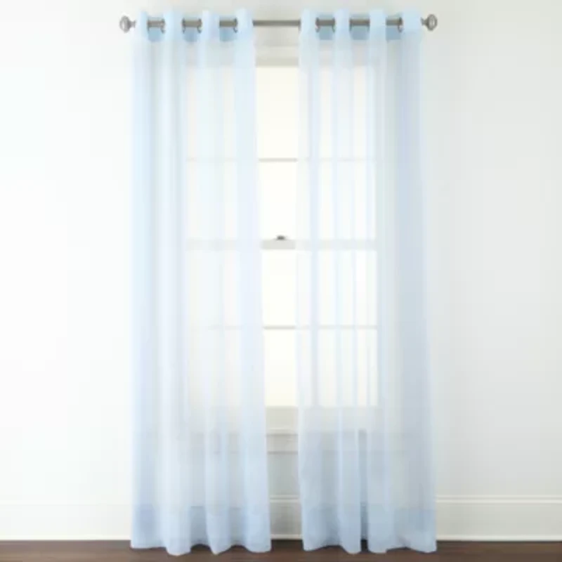 Liz Claiborne Lisette Grommet Top Sheer Single Curtain Panel