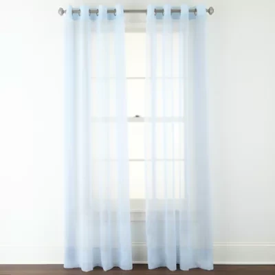 Liz Claiborne Lisette Grommet Top Sheer Single Curtain Panel