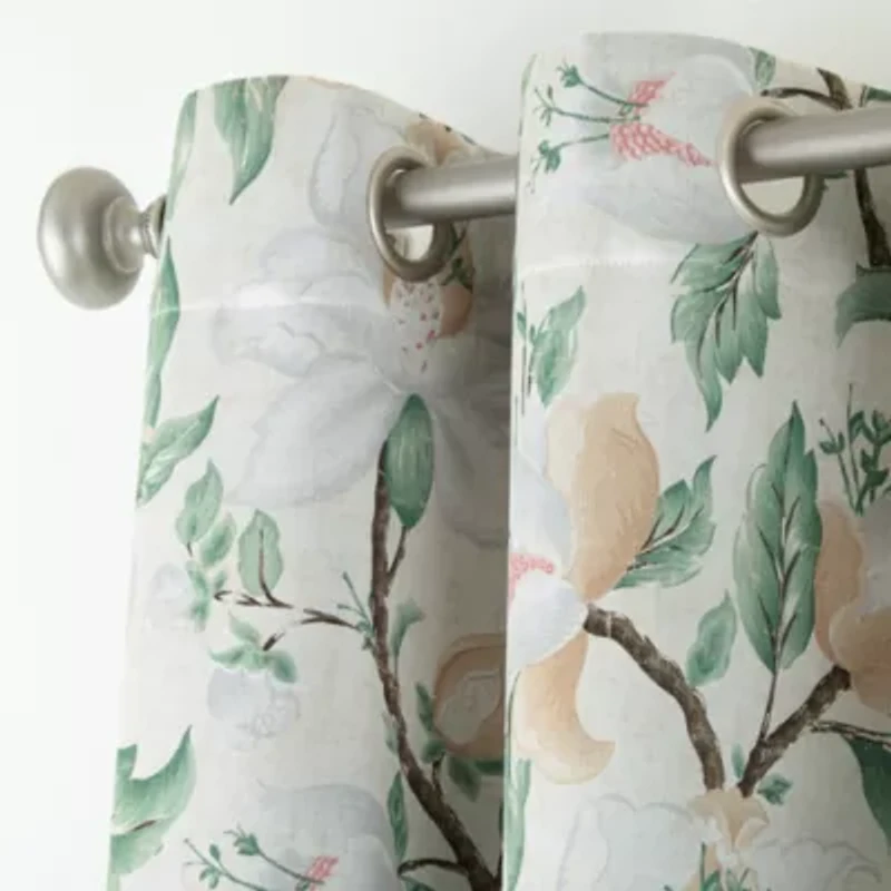 Broadhaven Geneva Print Grommet Top Blackout Single Curtain Panel