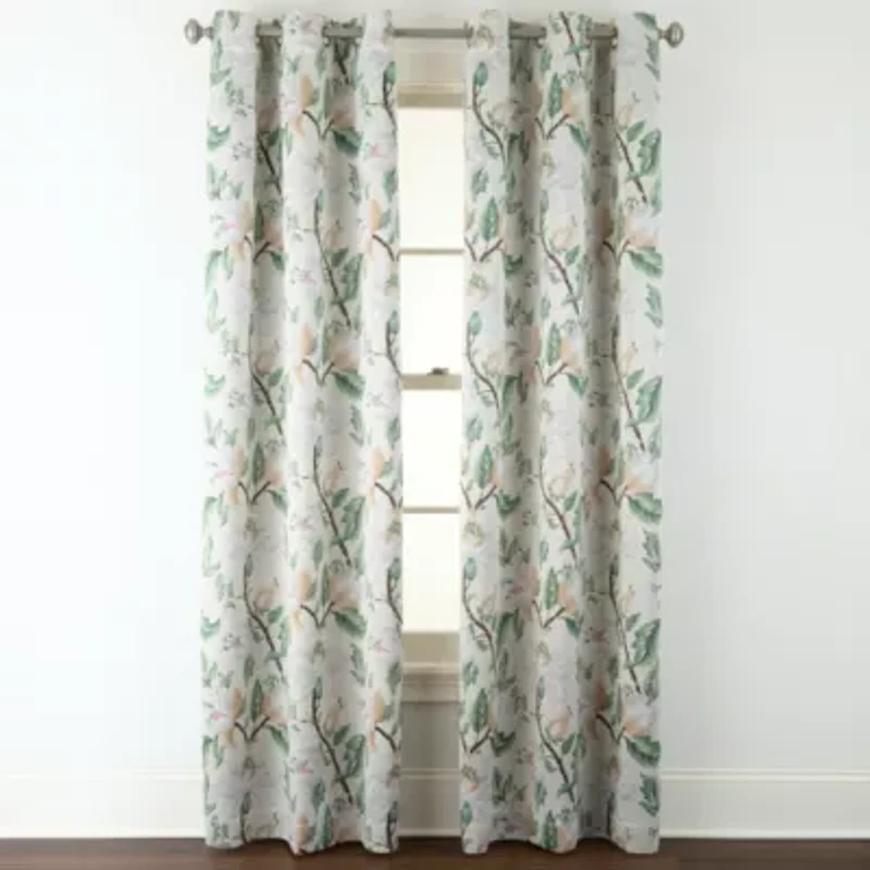 Broadhaven Geneva Print Grommet Top Blackout Single Curtain Panel