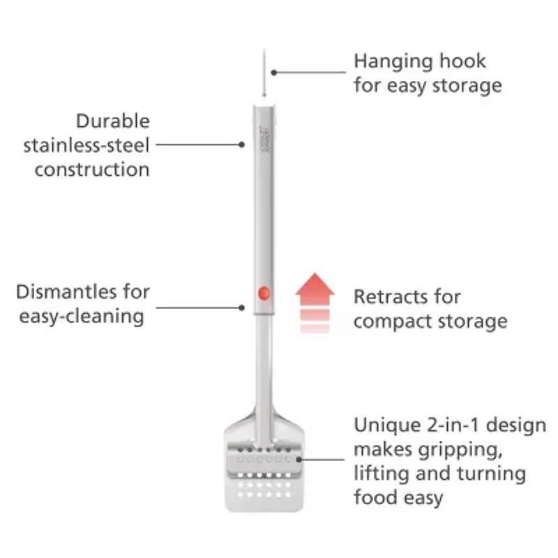 Joseph Joseph Grillout BBQ Turner and Tongs with Retractable Head