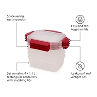 Joseph Joseph Nest Lock 8-pc. Rectangular Food Storage Set