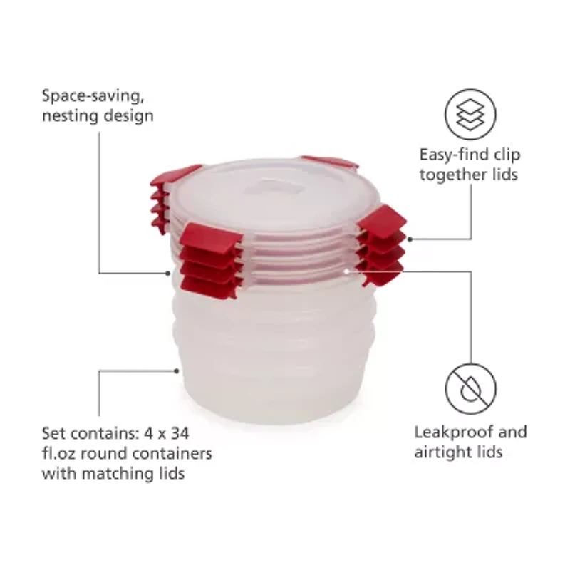 Joseph Joseph Nest Lock 8-pc. Round Food Storage Set