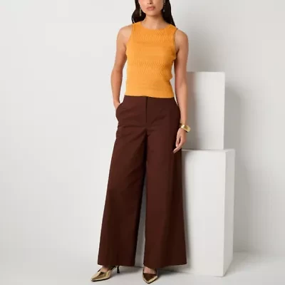 Worthington Womens Boat Neck Sleeveless Pullover Sweater