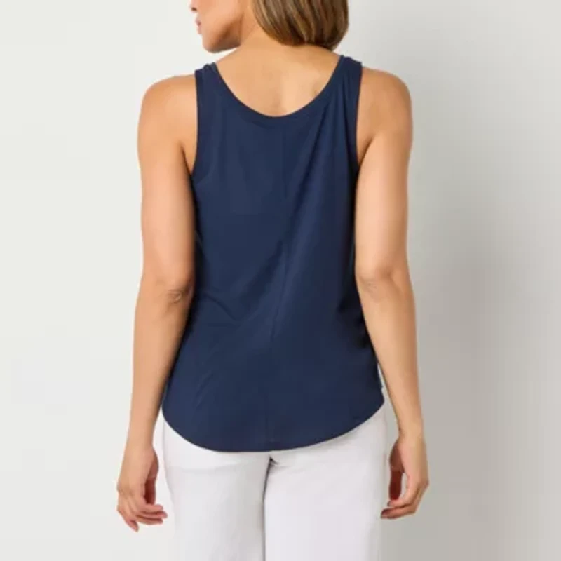 St. John's Bay Womens Scoop Neck Sleeveless Tank Top