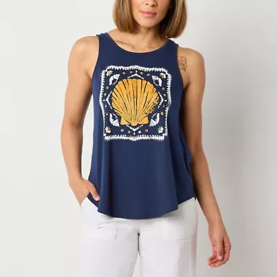 St. John's Bay Womens Scoop Neck Sleeveless Tank Top