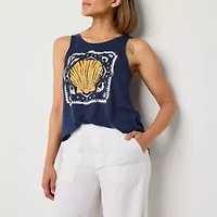 St. John's Bay Womens Scoop Neck Sleeveless Tank Top
