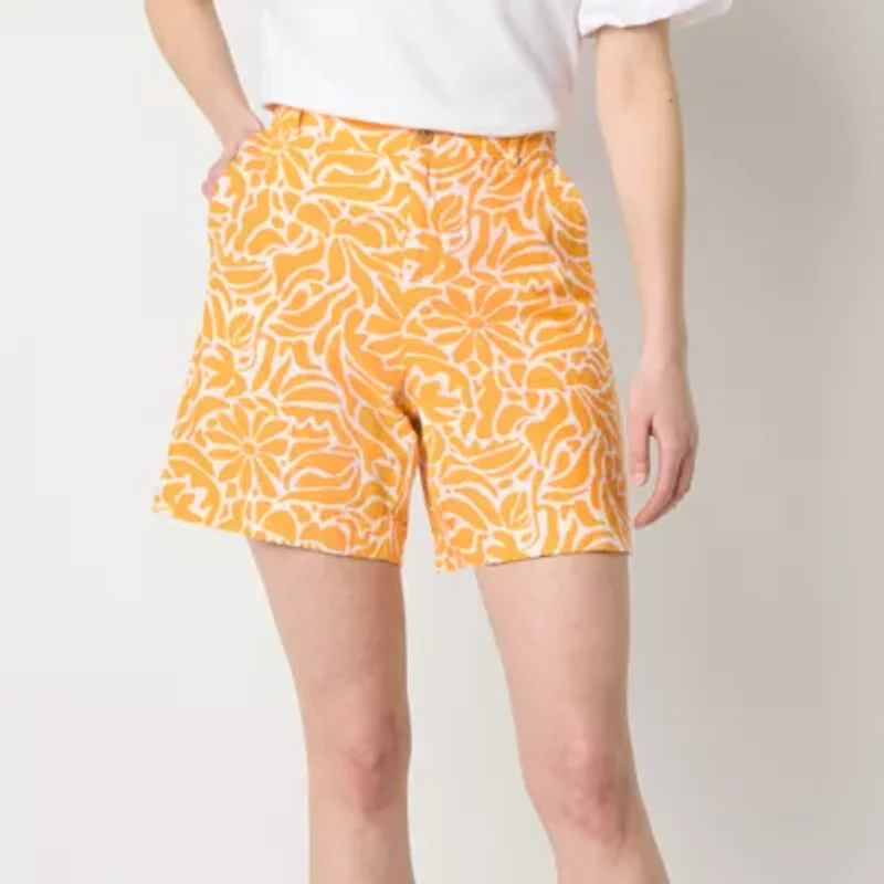 Liz Claiborne Womens Mid Rise Pull-On Short