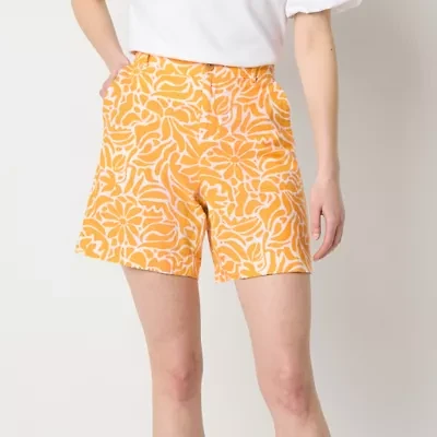 Liz Claiborne Womens Mid Rise Pull-On Short