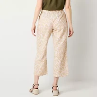 Liz Claiborne Womens Wide Leg Mid Rise Pull-On Pant