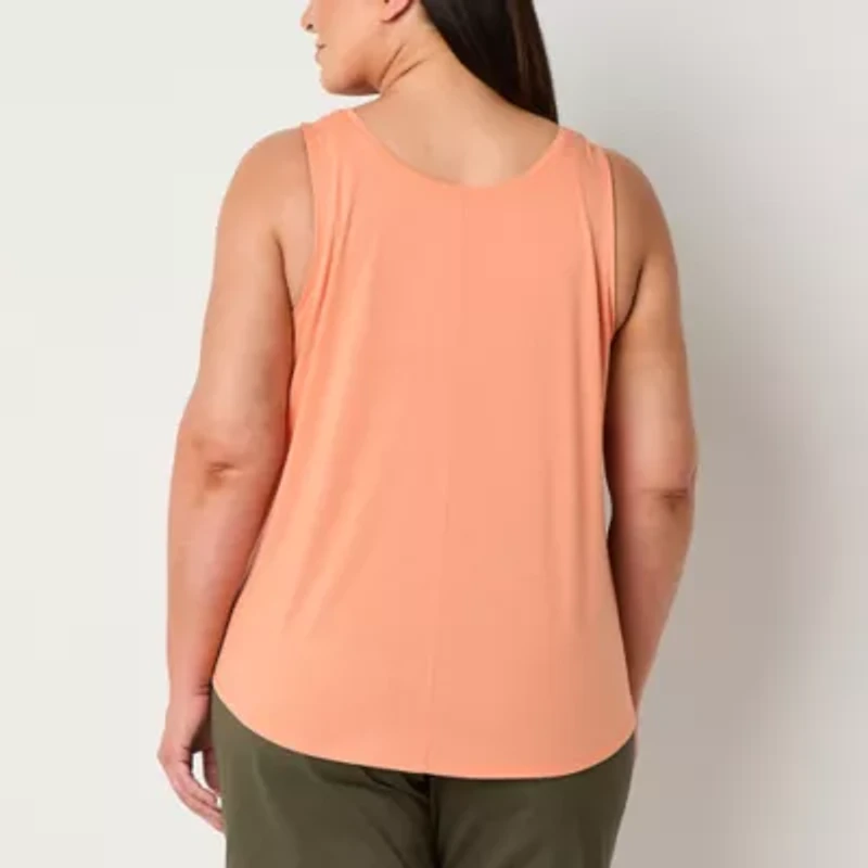 St. John's Bay Womens Plus Scoop Neck Sleeveless Tank Top