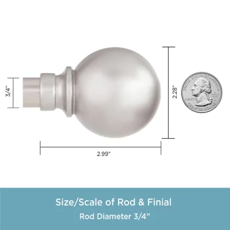 Kenney Mercer Ball 3/4 Adjustable Curtain Rod