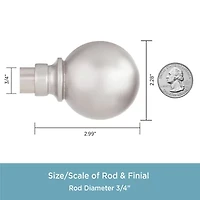 Kenney Mercer Ball 3/4 Adjustable Curtain Rod