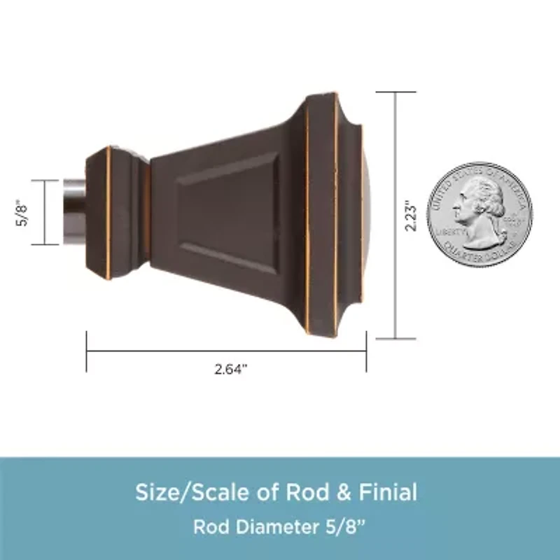 Kenney Seville Square 5/8 Adjustable Curtain Rod