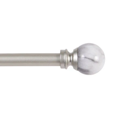 Kenney Jillian Petite Marble Ball 1/2 Adjustable Curtain Rod