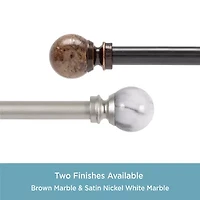 Kenney Jillian Petite Marble Ball 1/2 Adjustable Curtain Rod