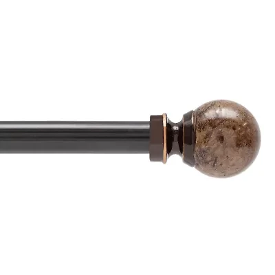 Kenney Jillian Petite Marble Ball 1/2 Adjustable Curtain Rod