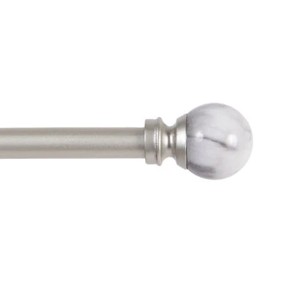 Kenney Jillian Petite Marble Ball 1/2 Adjustable Curtain Rod
