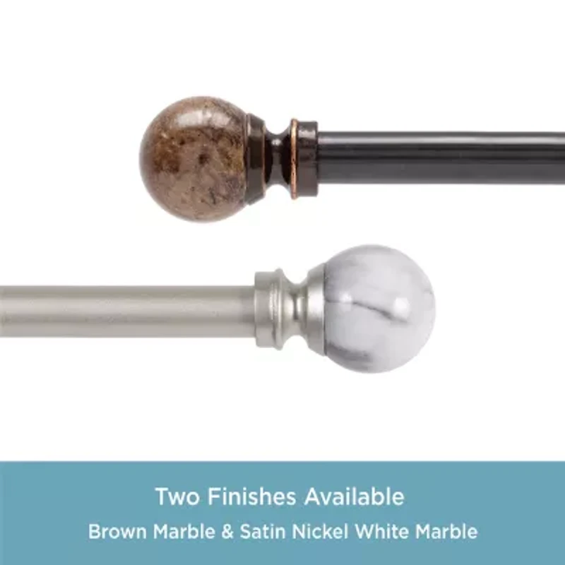 Kenney Jillian Petite Marble Ball 1/2 Adjustable Curtain Rod