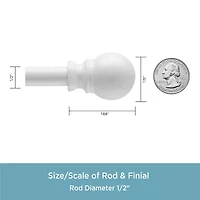 Kenney Davenport Petite Ball 1/2 Adjustable Curtain Rod