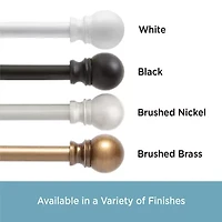 Kenney Davenport Petite Ball 1/2 Adjustable Curtain Rod