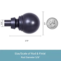 Kenney Mae Ball 5/8 Adjustable Curtain Rod