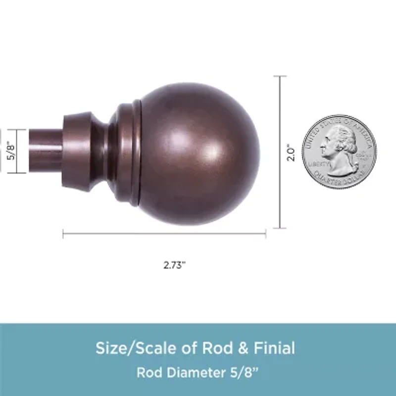 Kenney Mae Ball 5/8 Adjustable Curtain Rod