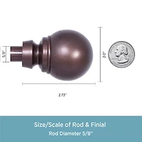 Kenney Mae Ball 5/8 Adjustable Curtain Rod