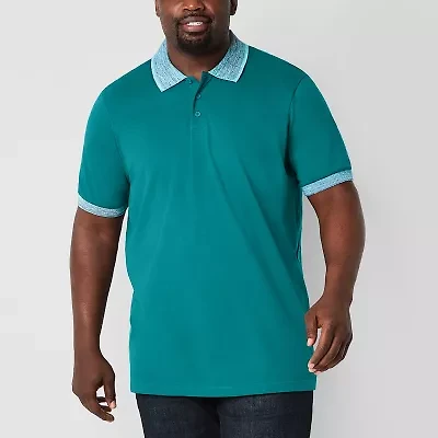 Shaquille O'Neal XLG Slub Collar Big and Tall Mens Regular Fit Short Sleeve Polo Shirt