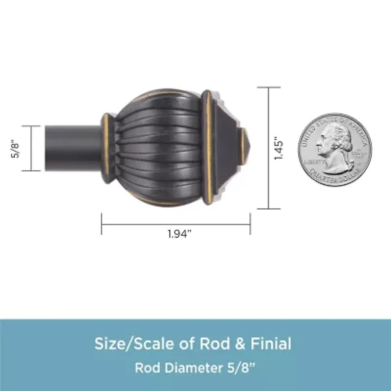 Kenney Beckett 5/8 Adjustable Curtain Rod