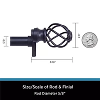 Kenney Tate 5/8 IN Adjustable Curtain Rod