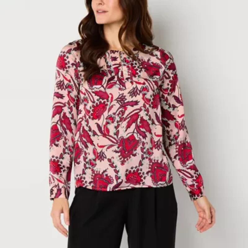 Liz Claiborne Womens Long Sleeve Blouse