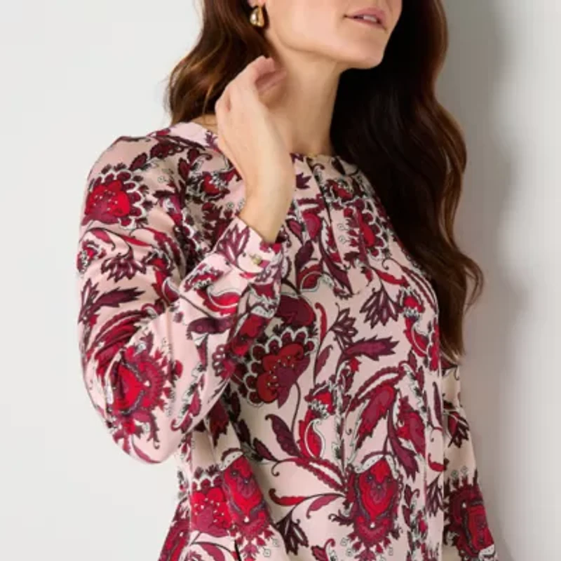 Liz Claiborne Womens Long Sleeve Blouse