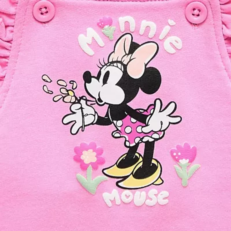 Disney Baby Girls 2-pc. Minnie Mouse Shortall Set