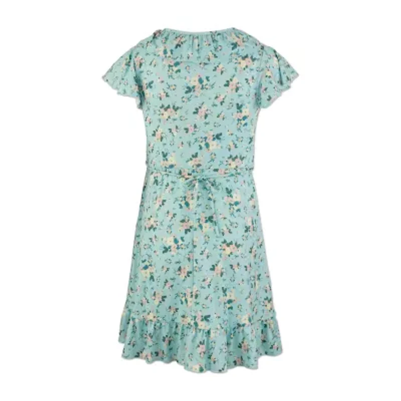 Speechless Big Kid Girls Short Sleeve Flutter A-Line Dress