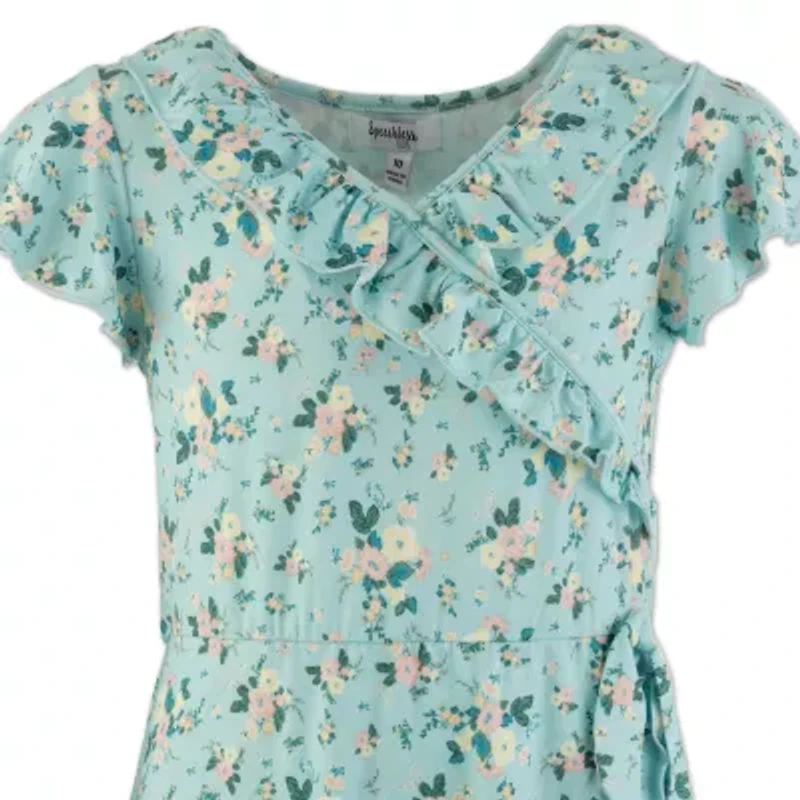 Speechless Big Kid Girls Short Sleeve Flutter A-Line Dress
