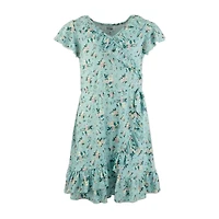 Speechless Big Kid Girls Short Sleeve Flutter A-Line Dress