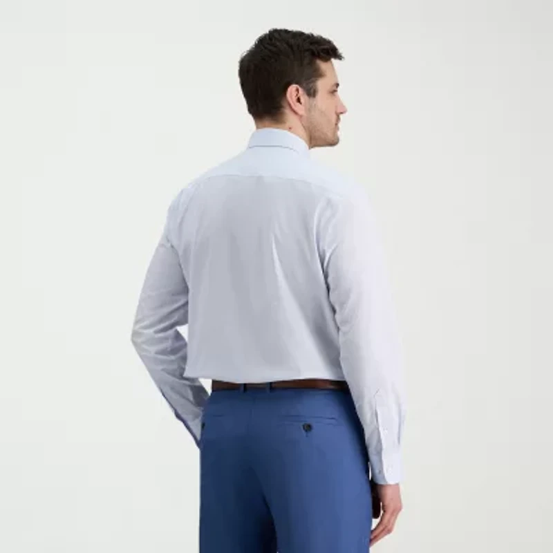 Haggar Mens Classic Fit Wrinkle Free Long Sleeve Dress Shirt